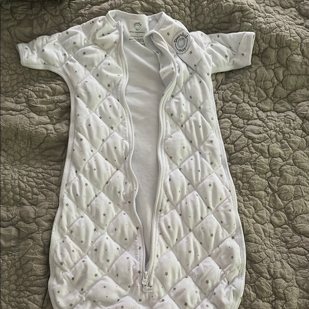 White Quilted Sleep Sack Pajamas with Zipper